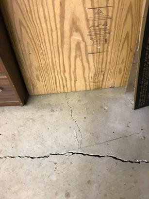 Cracked interior concrete floor