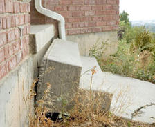 sinking concrete steps