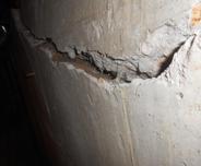 Bowing wall with horizontal crack