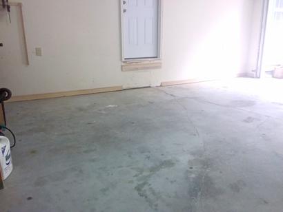 Cracks in the interior concrete slab.
