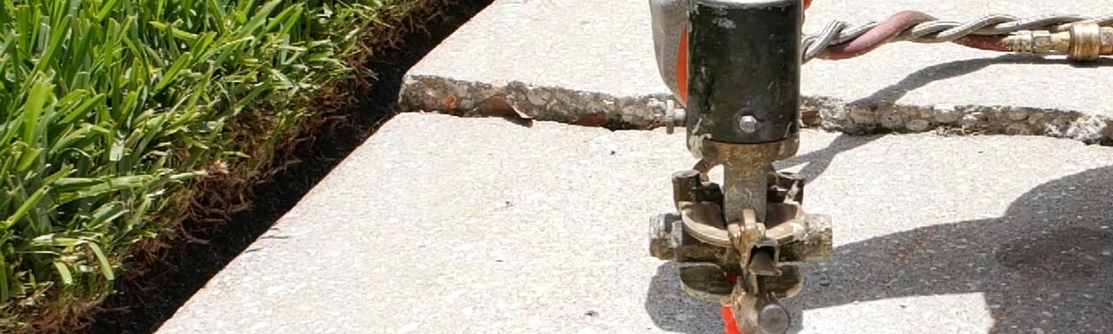 Poly injection on uneven exterior sidewalk.