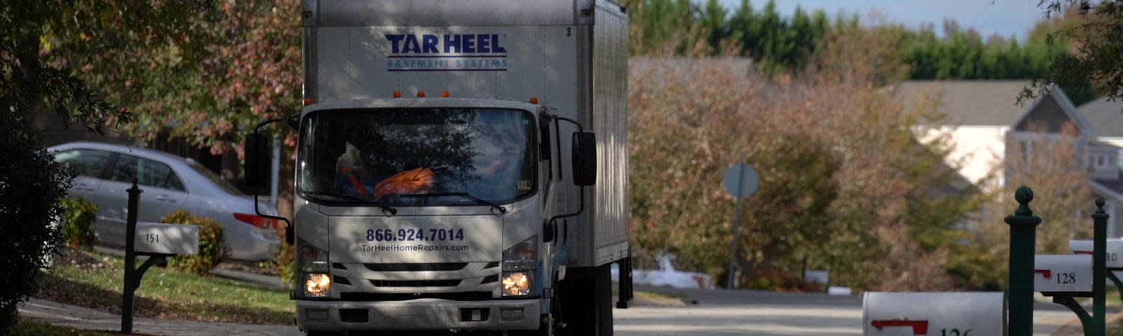 THBS Crew Truck at residential job site.
