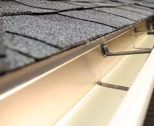 Close-up of new gutter.