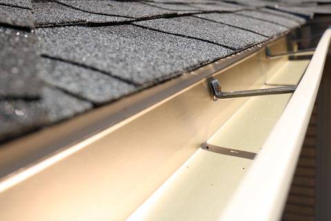 Close-up of new gutter.