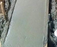 Close-up of a concrete footing.