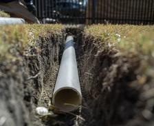 exterior drain pipe in ground