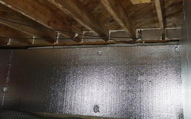 insulation panels installed in crawl space rim joists