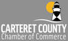 The Carteret County Chamber of Commerce logo, featuring a lighthouse and sun in the background, embodies who we are. Learn more about us through this iconic symbol.