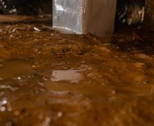 water on dirt crawl space floor