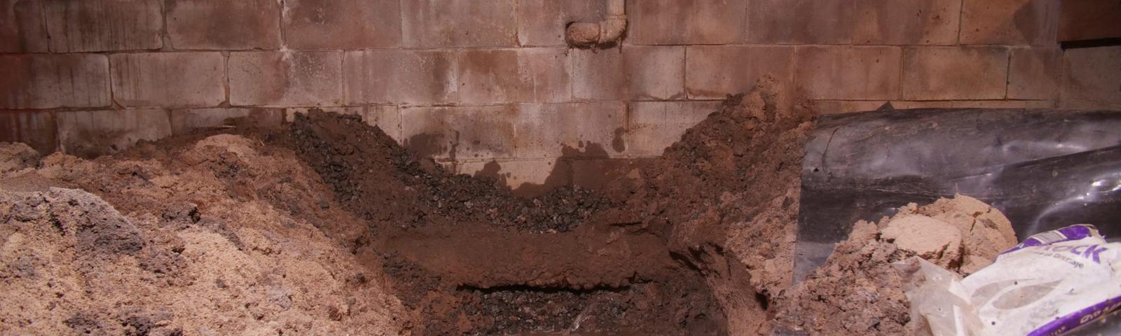 standing water in nasty crawl space