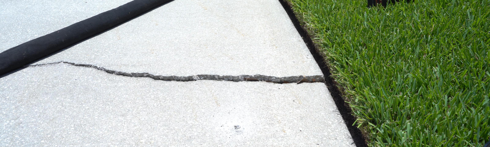 Cracked concrete patio
