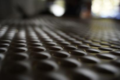 Drainage matting in crawl space close up shot