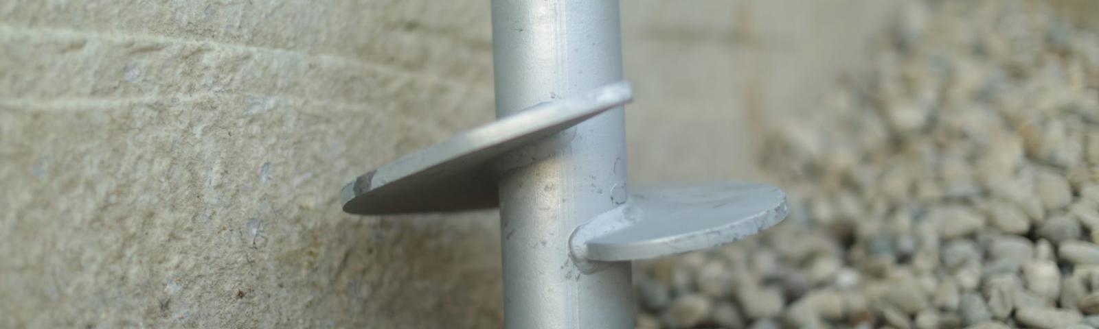 Helical Pier on concrete