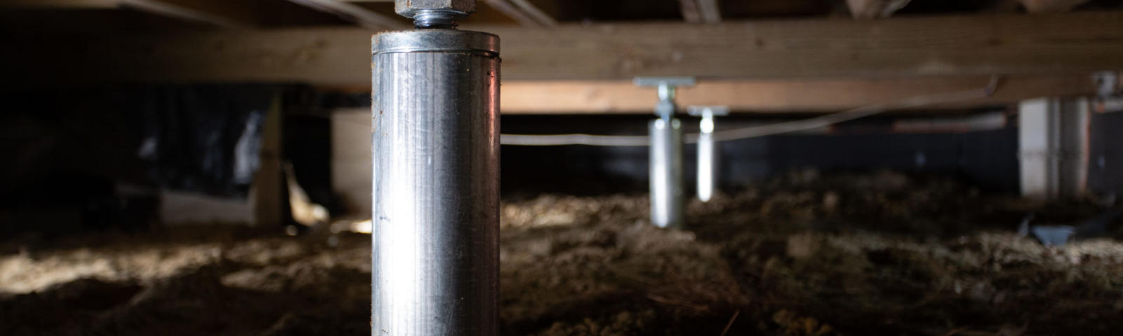 Series of installed intellijacks in crawl space