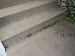 Steps were starting to crack