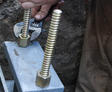 Close up tightening of pier screw