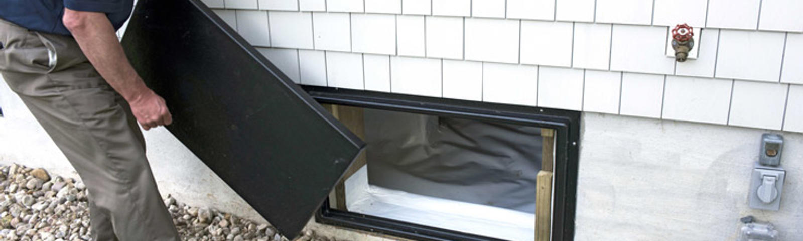 Crew covering crawl space