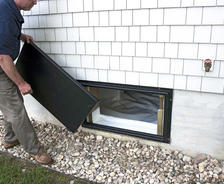 Crew covering crawl space