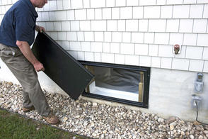 Crew covering crawl space