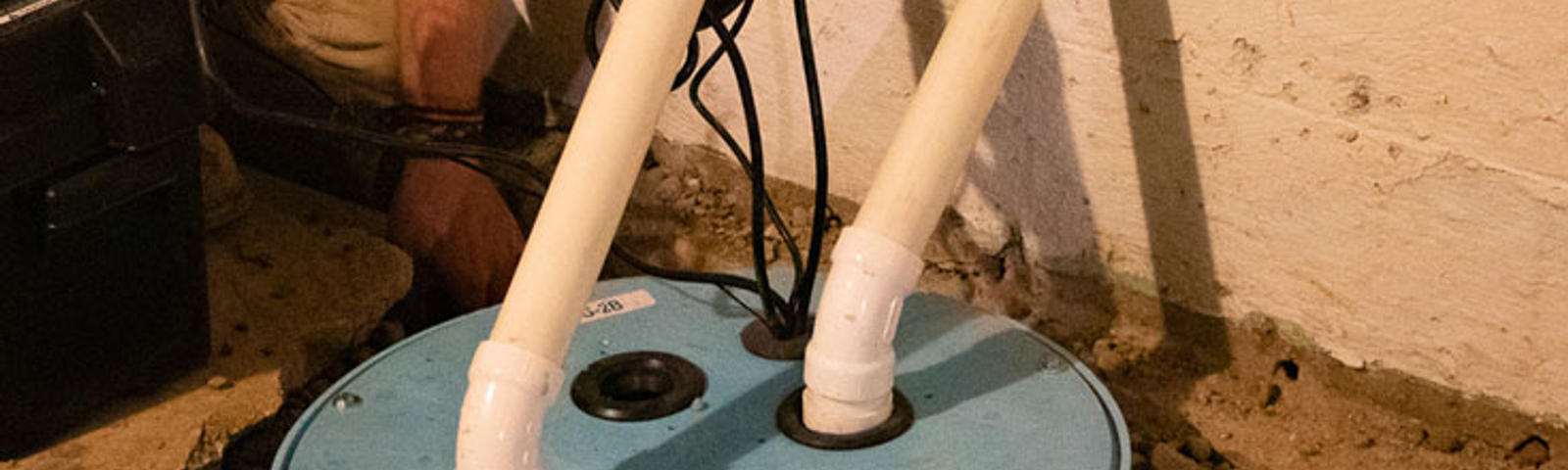 sump pump installed