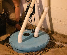 sump pump installed