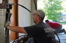 FRS crew member conduction pier installation.