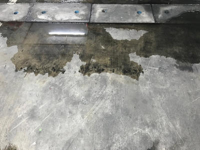 water pooling on concrete