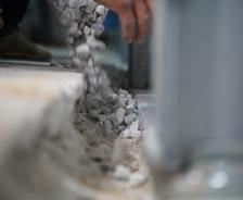 FRS crew member installing Interior Drainage system