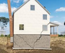 3D cut out of foundation settlement