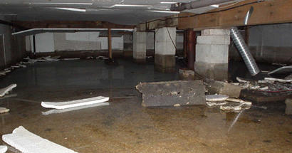 Flooded crawl space
