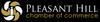 Logo of Pleasant Hill Chamber of Commerce with a stylized emblem on a black background.
