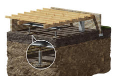 3D cut out of crawl space supports.