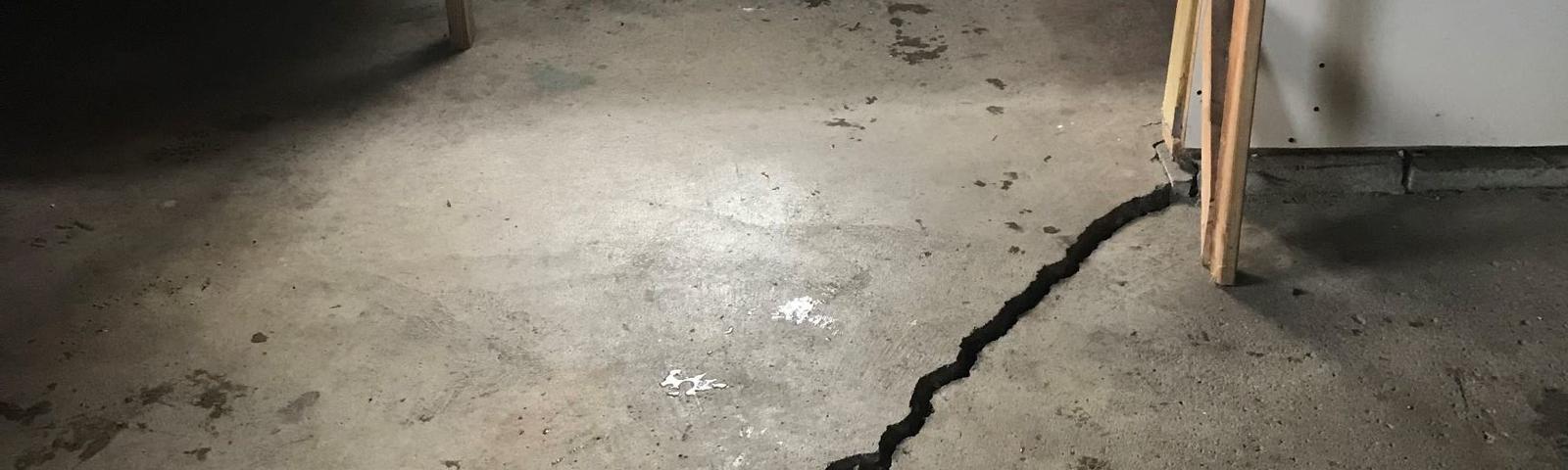 Triangle crack in concrete floor