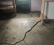 Triangle crack in concrete floor