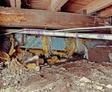 nasty crawl space with rotting joist