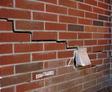 Crack in exterior bricks.