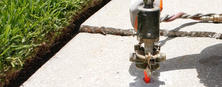 Poly injection application on the uneven walkway.