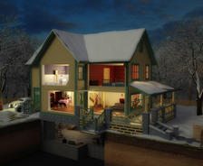 3D illustration of A Christmas story house