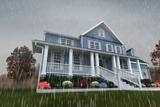 rain falling on a house