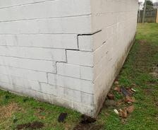 cracking, settling foundation corner