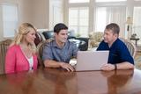 inspector talking with homeowners