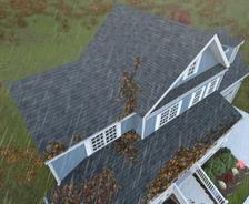 rain falling on a house