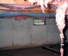 vented crawl space with bad insulation