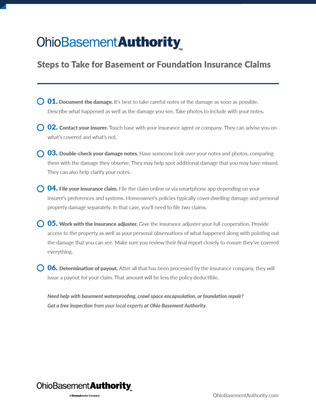 Foundation Insurance Claims checklist 1-6
