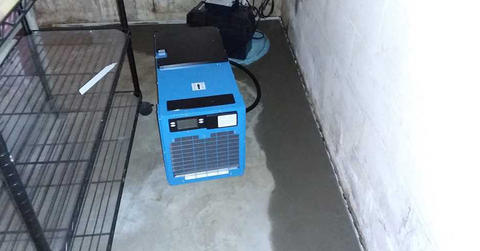 basement dehumidifier and waterproofing installed