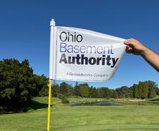 Ohio Basement Authority pin flag at the Linda Horning Memorial Golf Outing